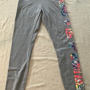 VS PINK yoga leggings with flowers size medium